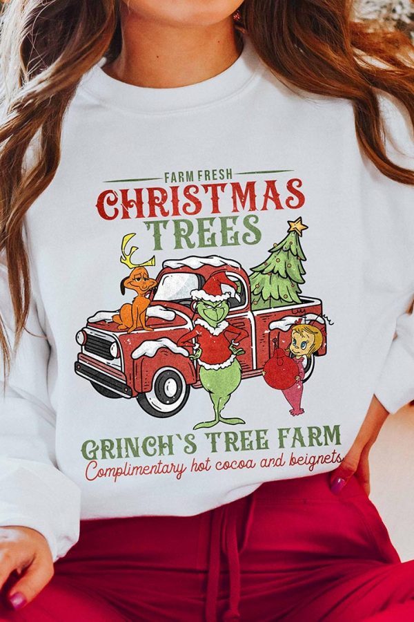 Toperth Retro Christmas Tree Farm Sweatshirt