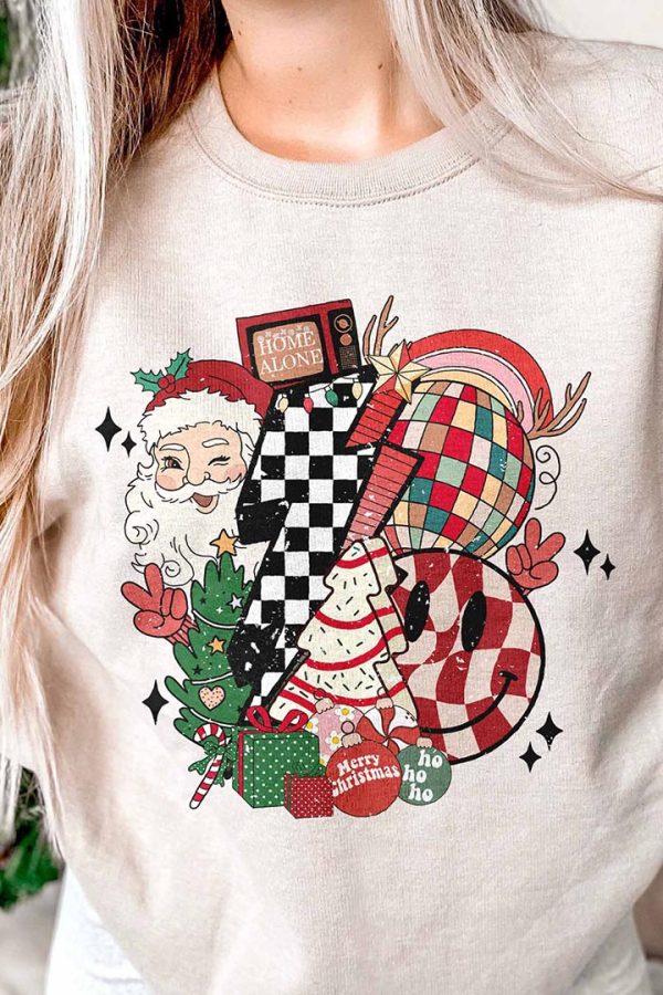 Toperth Retro Christmas Santa Claus Vibes Sweatshirt