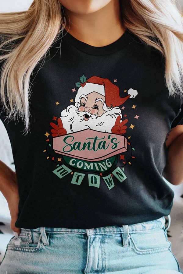Toperth Santa's Coming To Town Christmas T-Shirt