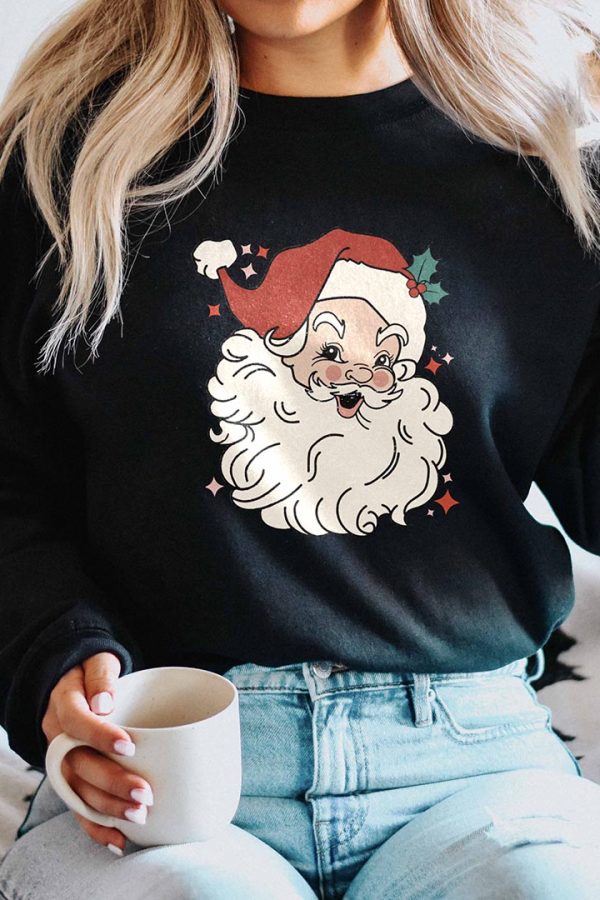Toperth  Retro Christmas Santa Baby Sweatshirt