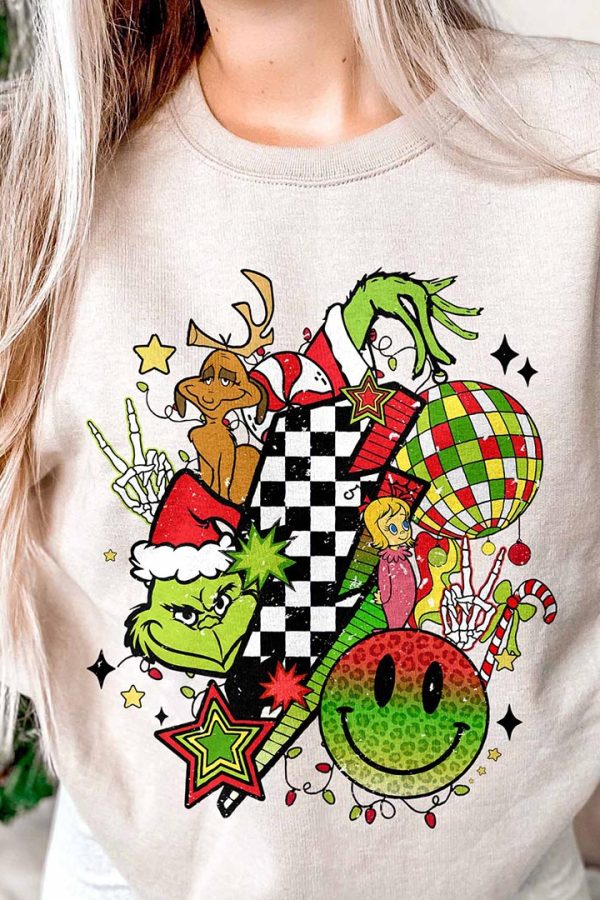 Toperth Retro Christmas Girnchmas and Santa Claus Sweatshirt