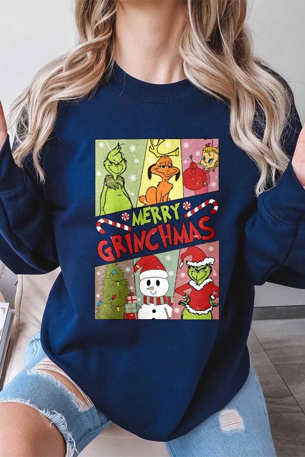 Toperth Retro Merry Grinchmas Christmas Sweatshirt