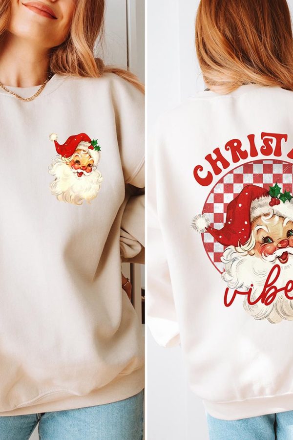 Toperth Retro Christmas Vibes Santa Claus Sweatshirt