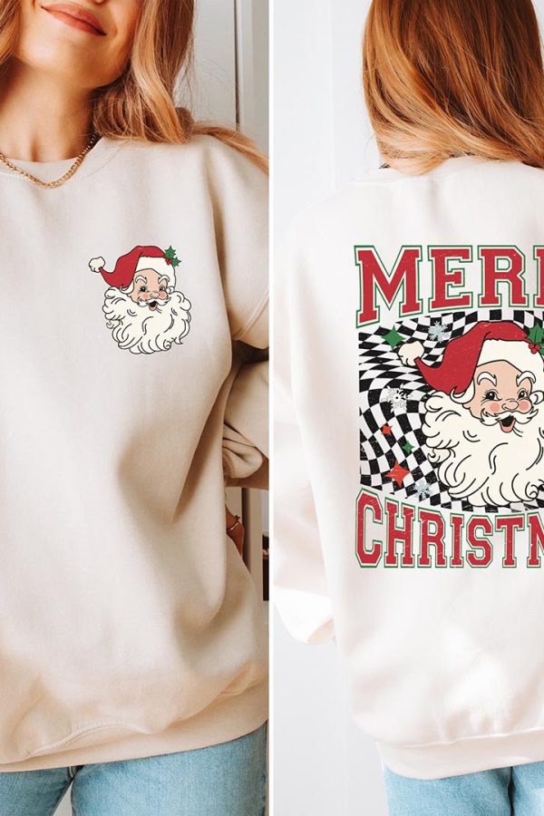 Toperth  Merry Christmas Santa Claus Retro Sweatshirt
