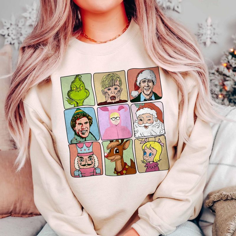 TH02034-1 Toperth Funny Retro Christmas Party Friends Sweatshirt – Toperth