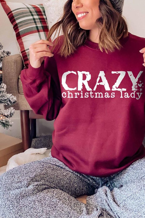 Toperth Crazy Christmas Lady Sweatshirt