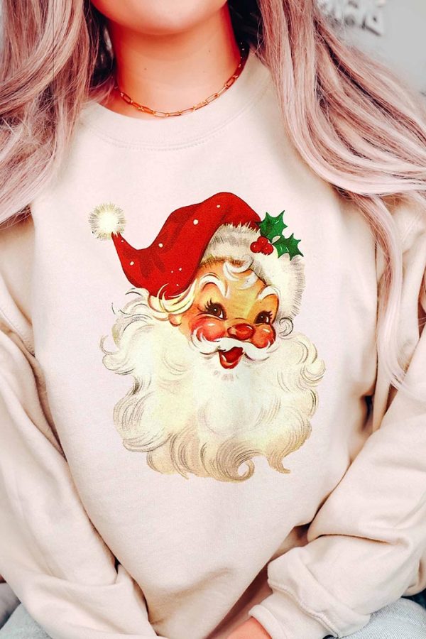 Toperth Retro Red Santa Christmas Sweatshirt