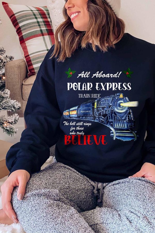 Toperth Believe Polar Express Christmas Sweatshirt