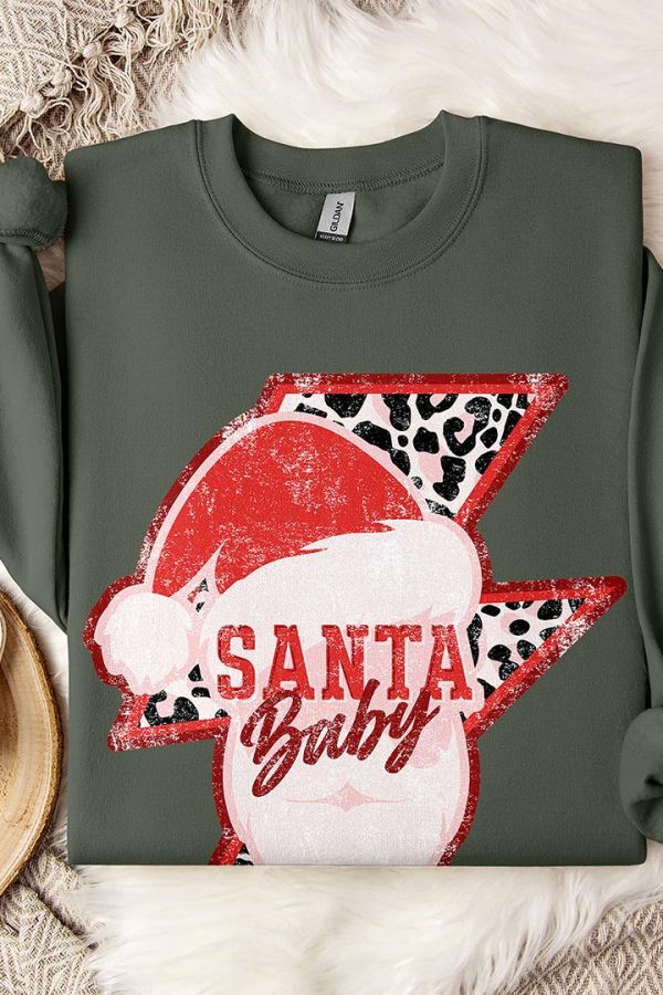 Toperth Retro Christmas Party Santa Baby Sweatshirt