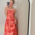 Toperth Red Elegance Palm Leaf Print Maxi Dress photo review