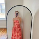Toperth Red Elegance Palm Leaf Print Maxi Dress photo review