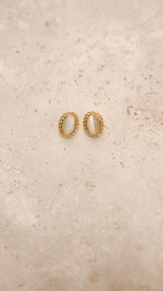 Toperth 18K Gold Vintage Oval Earrings