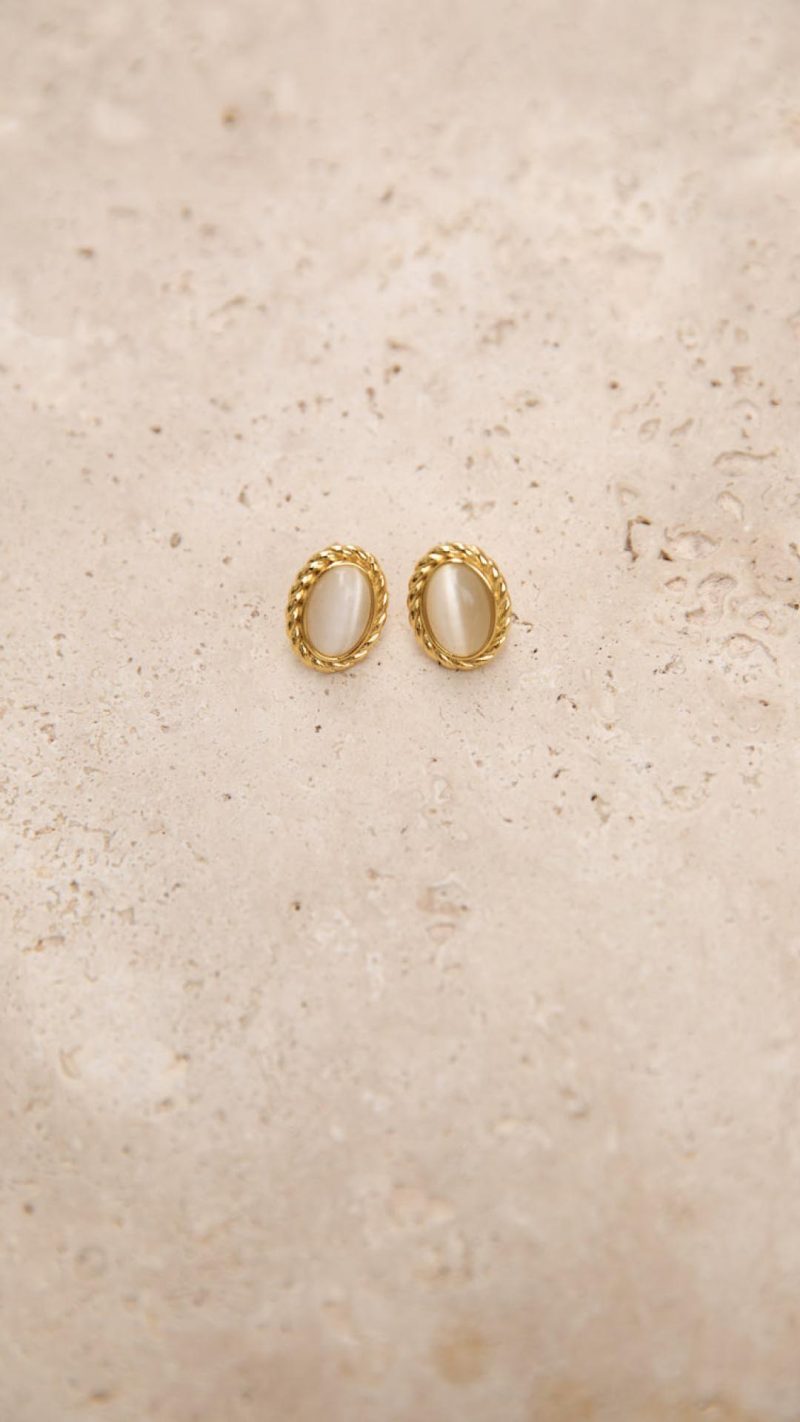 TH02574 Toperth 18K Gold Vintage Oval Earrings – Toperth