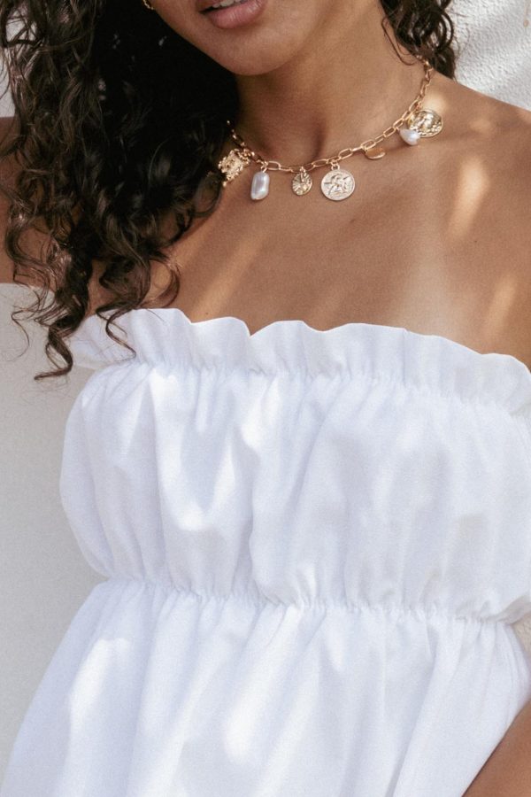 Toperth Gold Multi-Charm Pendant Necklace