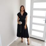 Toperth Deep V-Neck Back Tie Maxi Dress photo review