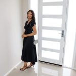 Toperth Deep V-Neck Back Tie Maxi Dress photo review