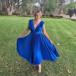 Toperth Deep V-Neck Back Tie Maxi Dress photo review