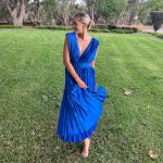 Toperth Deep V-Neck Back Tie Maxi Dress photo review