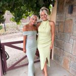 Toperth Green Elegant Pleated Asymmetrical Front Maxi Dress photo review