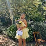 Toperth Yellow Strapless Tiered Ruffle Mini Dress photo review