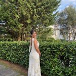 Toperth Yellow Embroidered Floral Tie Strap Maxi Dress photo review