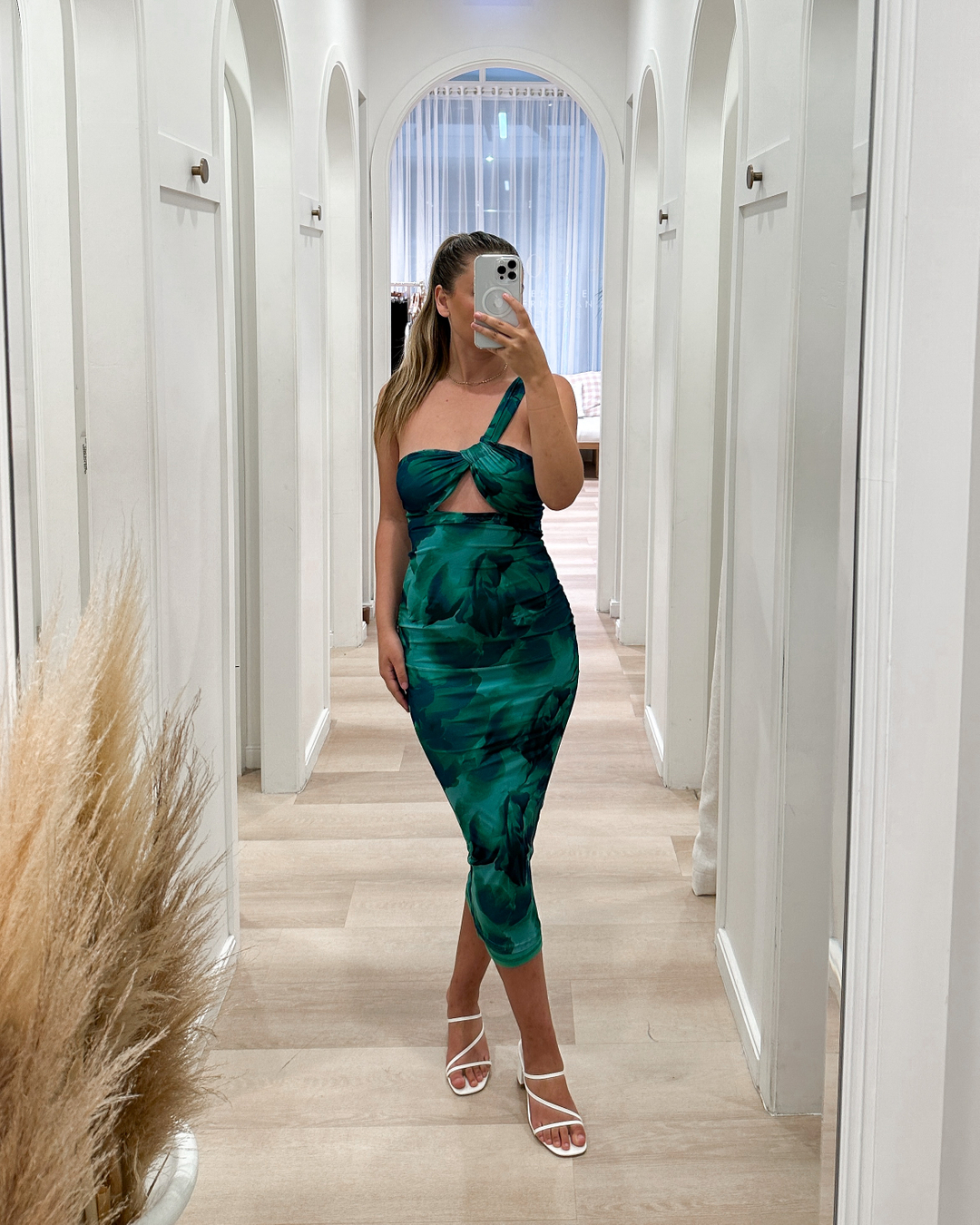 Toperth Asymmetrical Strap Knot-Cutout Midi Dress photo review