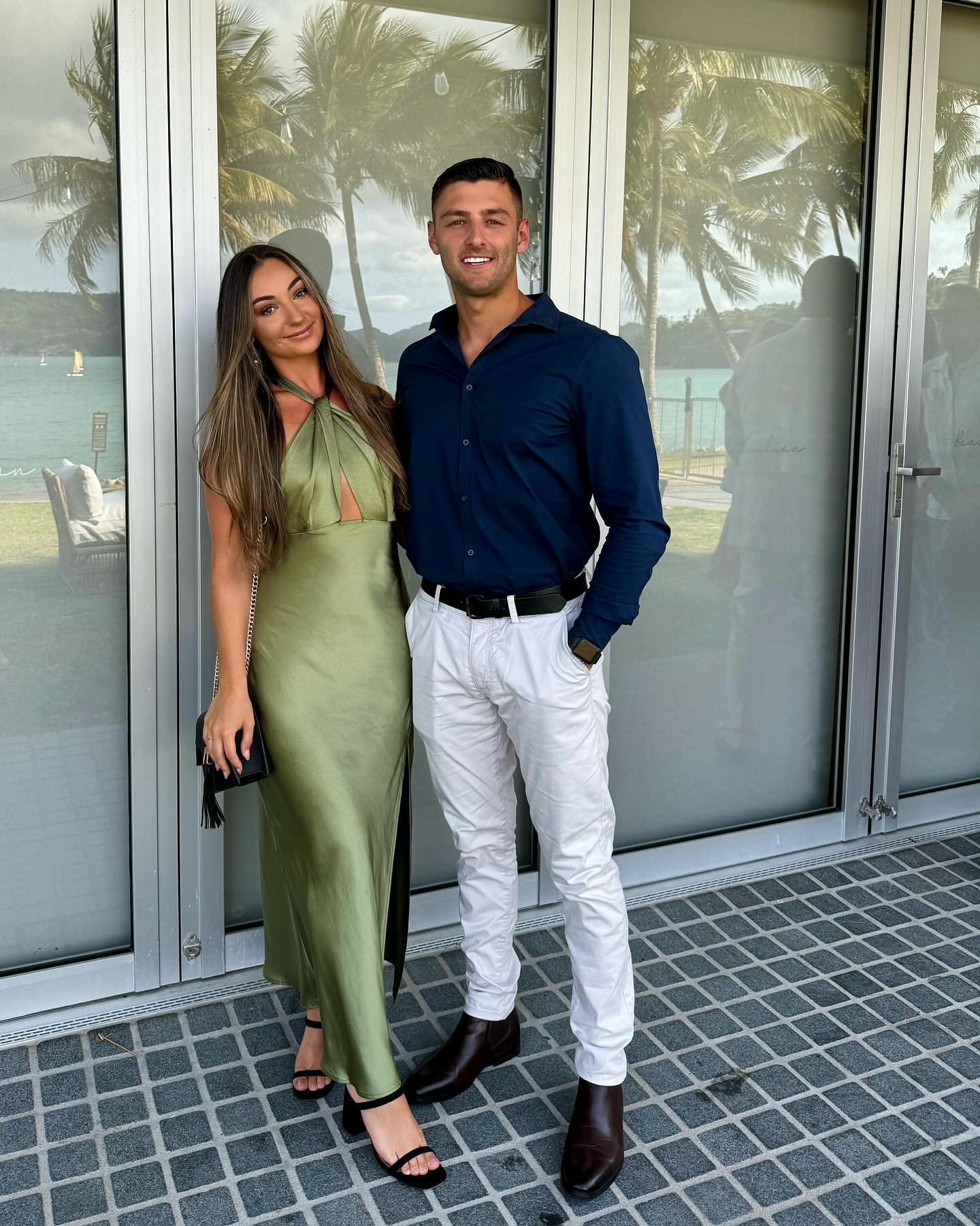 Click to view full screen Toperth Olive Satin Halter Maxi Dress photo review