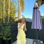 Toperth Yellow Ruffle Tie Back Maxi Dress photo review