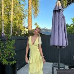 Toperth Yellow Ruffle Tie Back Maxi Dress photo review