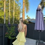 Toperth Yellow Ruffle Tie Back Maxi Dress photo review