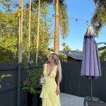 Toperth Yellow Ruffle Tie Back Maxi Dress photo review