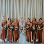 Toperth Copper Square Neckline Satin Pleated Maxi Dress photo review