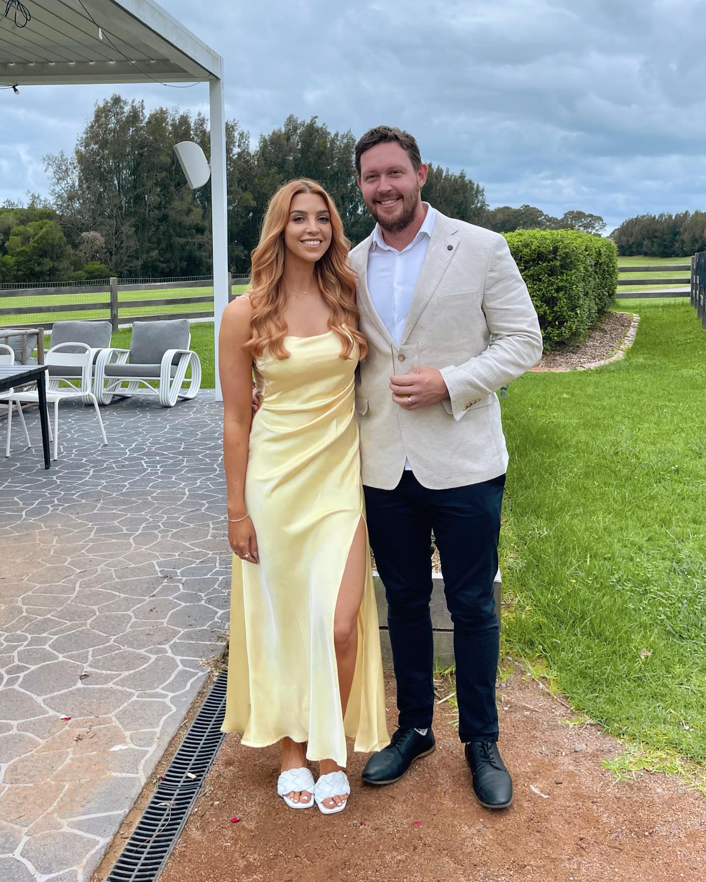 Toperth Yellow Square Neckline Satin Pleated Maxi Dress photo review