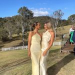 Toperth Yellow Satin Halter Tie-Back Maxi Dress photo review