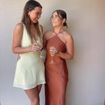 Toperth Copper Satin Halter Tie-Back Maxi Dress photo review