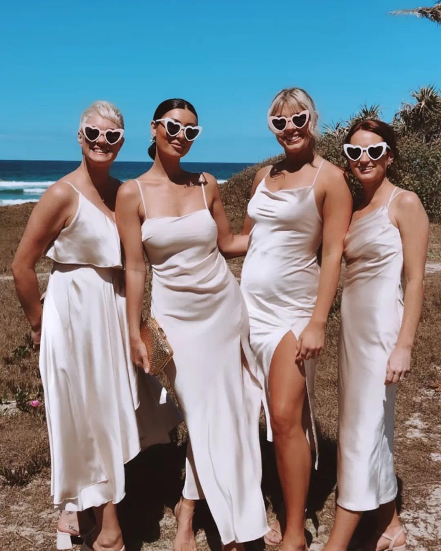 Toperth Champagne Square Neckline Satin Pleated Maxi Dress photo review