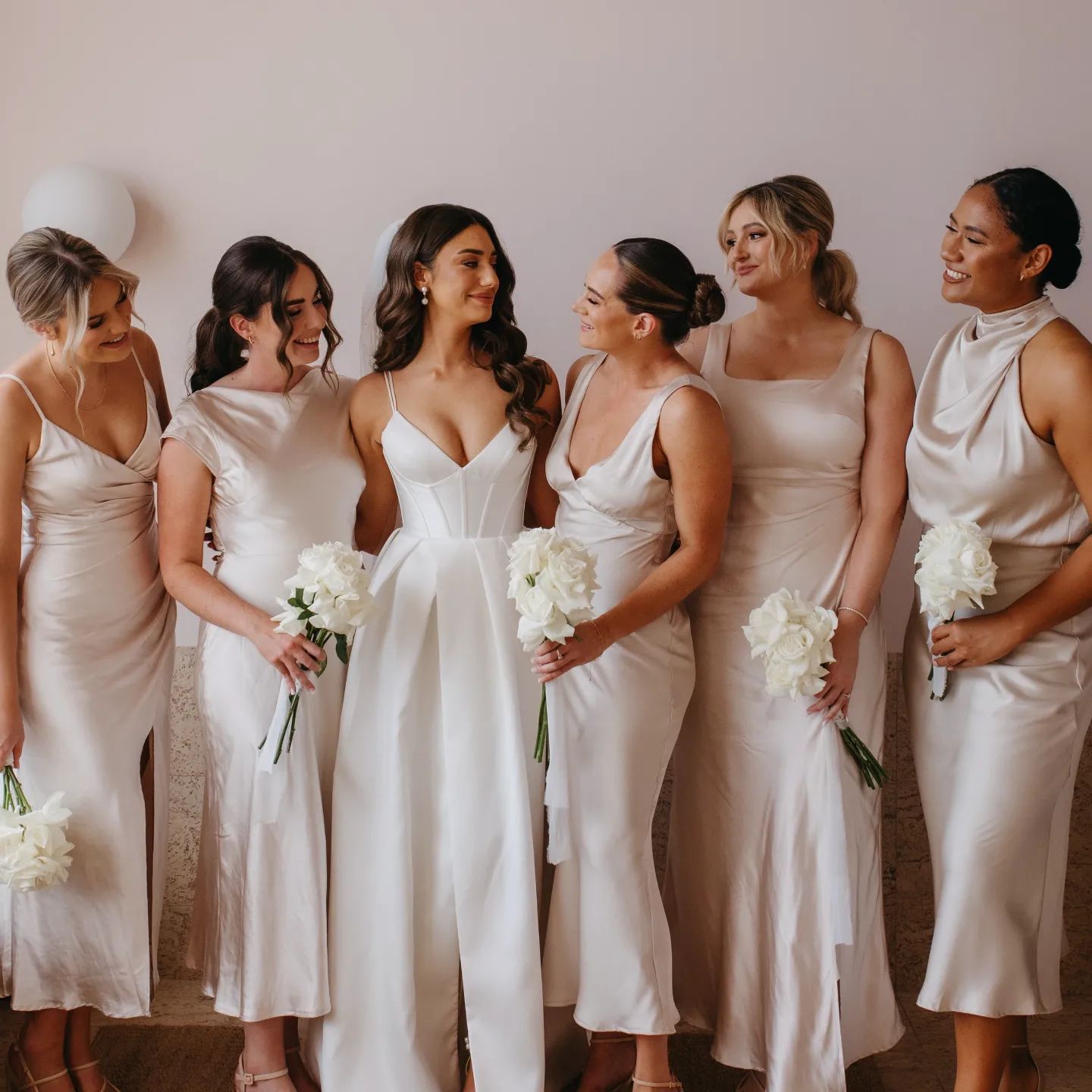 Toperth Champagne Satin Side Gathered Maxi Dress photo review