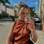 Toperth Copper High Neck Draped Maxi Dress photo review