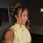 Toperth Yellow High Neck Draped Maxi Dress photo review