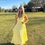 Toperth Yellow Ruffle Strap V-Neck Maxi Dress photo review