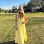 Toperth Yellow Ruffle Strap V-Neck Maxi Dress photo review