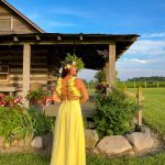 Toperth Yellow Ruffle Strap V-Neck Maxi Dress photo review