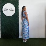 Toperth Blue Floral Print Ruffle Strap V-Neck Maxi Dress photo review
