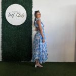 Toperth Blue Floral Print Ruffle Strap V-Neck Maxi Dress photo review