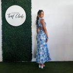 Toperth Blue Floral Print Ruffle Strap V-Neck Maxi Dress photo review