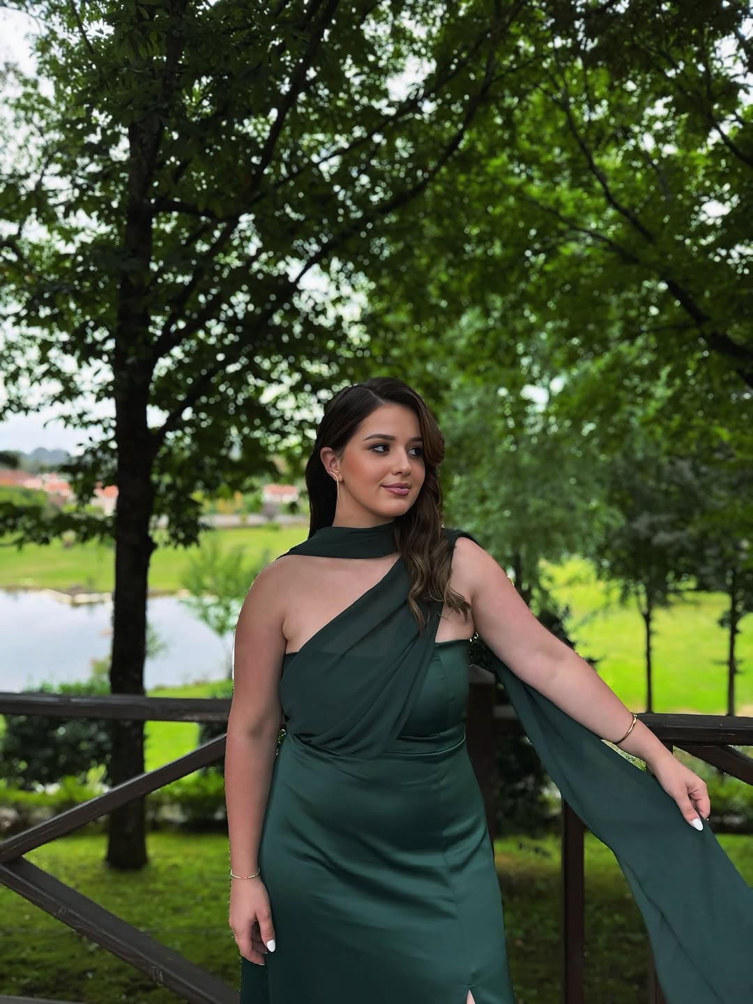 Click to view full screen Toperth Emerald Green Convertible Tulle Shawl Maxi Dress photo review