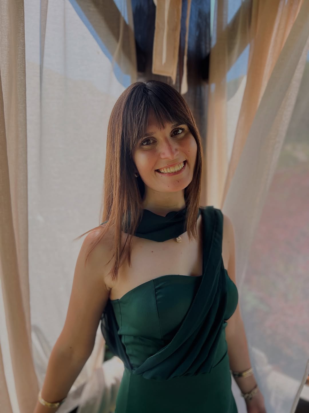 Click to view full screen Toperth Emerald Green Convertible Tulle Shawl Maxi Dress photo review