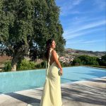 Toperth Yellow Cascading Ruffle Open Back Maxi Dress photo review