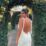 Toperth Yellow Cascading Ruffle Open Back Maxi Dress photo review