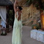 Toperth Yellow Cascading Ruffle Open Back Maxi Dress photo review